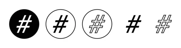 Ikony Hashtagu Nastaveny Znak Symbol Hashtag — Stockový vektor