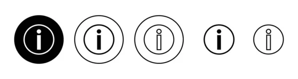 Symbole Für Info Zeichen Gesetzt Über Uns Zeichen Und Symbol — Stockvektor
