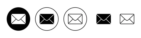 Icone Della Posta Impostate Segno Simbolo Posta Elettronica Icona Mail — Vettoriale Stock