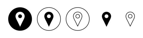 Conjunto Iconos Pin Signo Ubicación Símbolo Icono Destino Pin Mapa — Vector de stock