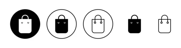 Shoppingväska Ikoner Set Shoppingskylt Och Symbol — Stock vektor