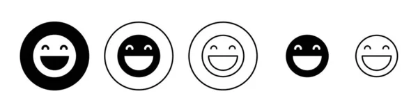 Lächeln Ikonen Gesetzt Smile Emoticon Symbol Feedback Zeichen Und Symbol — Stockvektor