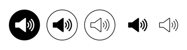 Speaker Icons Set Volume Sign Symbol Loudspeaker Icon Sound Symbol — Stock Vector