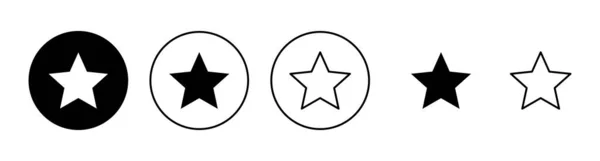 Yıldız Simgeleri Ayarlandı Reyting Işareti Sembol Favori Yıldız Simgesi — Stok Vektör