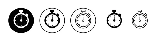 Stoppur Ikoner Inställda Timertecken Och Symbol Nedräkningsikonen Tidsfrist — Stock vektor