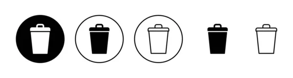Trash Icons Set Trash Can Icon Delete Sign Symbol — Stock Vector