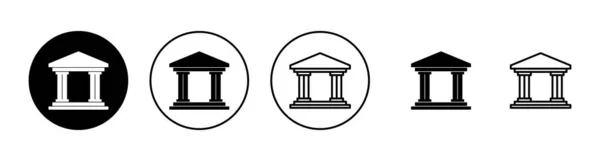 Conjunto Ícones Bancários Signo Símbolo Bancário Museu Universidade —  Vetores de Stock