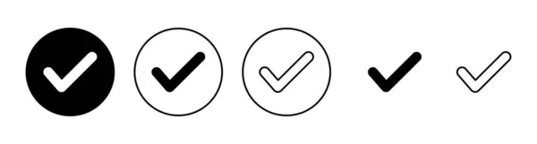 Cochez Les Icônes Définies Cochez Signe Symbole — Image vectorielle