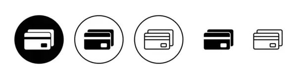 Creditcard Pictogrammen Ingesteld Betalingsteken Symbool Van Creditcard — Stockvector