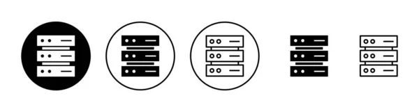 Set Icone Del Database Segno Simbolo Del Database — Vettoriale Stock