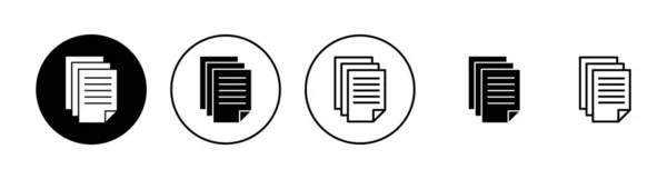 Set Icone Del Documento Segno Simbolo Carta Icona File — Vettoriale Stock