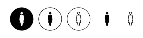 Conjunto Iconos Femeninos Mujer Signo Símbolo — Vector de stock