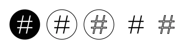 Hashtag Icons Set Hashtag Sign Symbol — Stock Vector