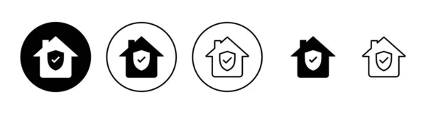 保険のアイコンがセットされてる 家の保護記号と記号 — ストックベクタ