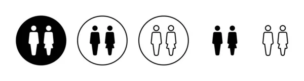 男性と女性のアイコンが設定されます 男性と女性のサインとシンボルです 女の子と男の子 — ストックベクタ