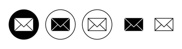 Posta Ikoner Inställda Postskylt Och Symbol Postikonen Kuvert Ikon — Stock vektor