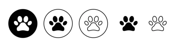 Набір Значків Лапи Знак Символ Лапи Собака Або Котяча Лапа — стоковий вектор