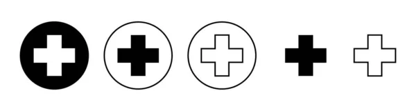 Les Icônes Ajouter Signe Symbole — Image vectorielle