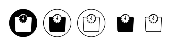 Icônes Échelles Réglées Échelle Poids Signe Symbole — Image vectorielle