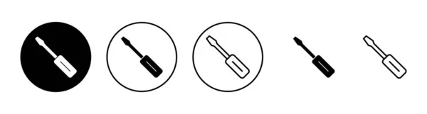 ドライバーアイコンSet Toolsの記号と記号 — ストックベクタ