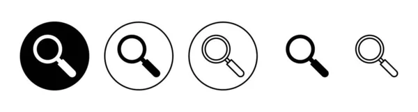 Rechercher Icônes Ensemble Recherche Signe Symbole Loupe — Image vectorielle