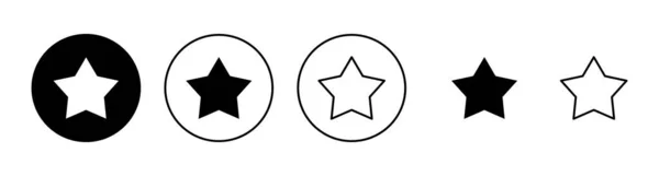 Icônes Étoilées Signe Symbole Évaluation Icône Étoile Préférée — Image vectorielle