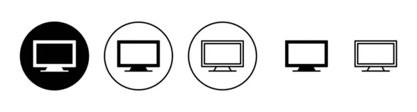 Ikony Ustawione Znak Symbol Telewizyjny — Wektor stockowy