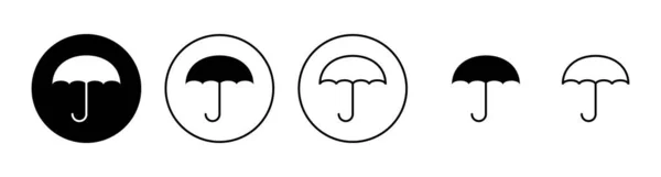 Paraplyikoner Inställda Paraplyskylt Och Symbol — Stock vektor