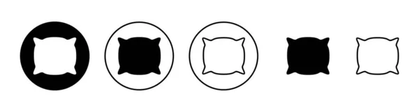 Pillow Icons Set Pillow Sign Symbol Comfortable Fluffy Pillow — Stock Vector