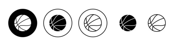 Basketbalové Ikony Nastaveny Basketbalové Znamení Symbol — Stockový vektor