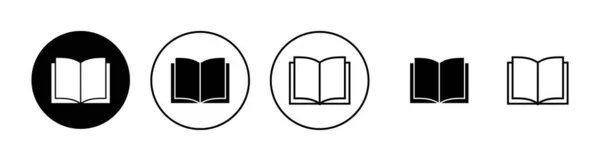 Conjunto Iconos Libro Signo Libro Abierto Símbolo Icono Ebook — Archivo Imágenes Vectoriales
