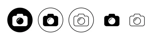 Иконки Камер Установлены Знак Символ Фотокамеры Фотография Значок — стоковый вектор