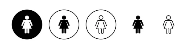 Set Icone Femminili Segno Simbolo Della Donna — Vettoriale Stock