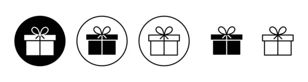 礼物的图标设置 礼物的标志和符号 生日礼物 — 图库矢量图片