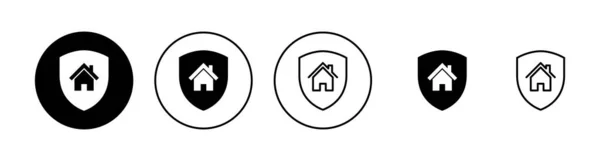 保険のアイコンがセットされてる 家の保護記号と記号 — ストックベクタ