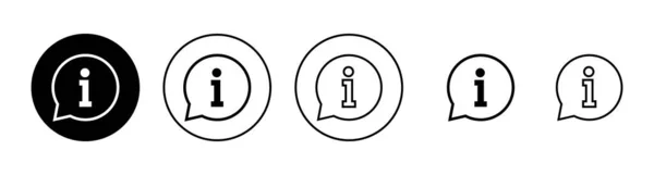Symbole Für Info Zeichen Gesetzt Über Uns Zeichen Und Symbol — Stockvektor