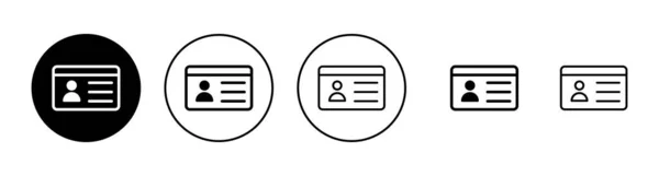 Conjunto Iconos Licencia Icono Tarjeta Identificación Licencia Conducir Tarjeta Identificación — Archivo Imágenes Vectoriales