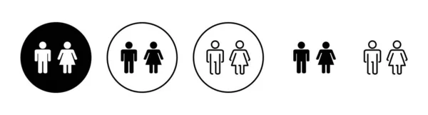 Conjunto Iconos Hombre Mujer Signo Símbolo Masculino Femenino Niñas Niños — Archivo Imágenes Vectoriales