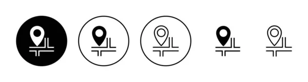 Набір Карт Піктограм Знак Місцезнаходження Символ Знаходження Гео Піктограма Вказівника — стоковий вектор
