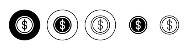 Εικονίδια Χρημάτων Έτοιμα Σημάδι Και Σύμβολο Χρημάτων — Διανυσματικό Αρχείο