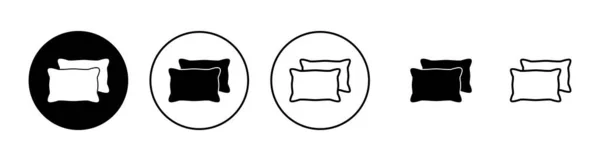 枕のアイコンセット 枕の記号と記号 快適なふわふわ枕 — ストックベクタ
