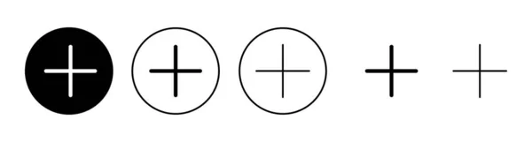 Pictogrammen Ingesteld Voeg Teken Symbool Toe — Stockvector