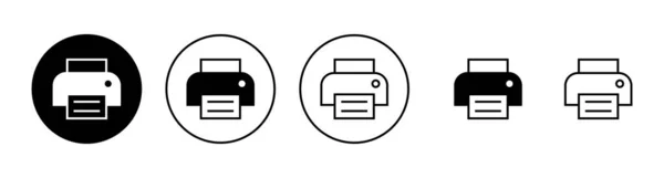 Print Icons Set Printer Sign Symbol — Stock Vector