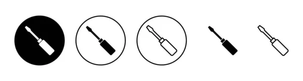 ドライバーアイコンSet Toolsの記号と記号 — ストックベクタ