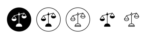 Scale Icone Impostate Icona Della Scala Legge Segno Simbolo Giustizia — Vettoriale Stock