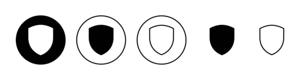 Schildsymbole Gesetzt Schutzsymbol Sicherheitszeichen Und Symbol — Stockvektor