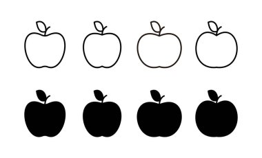 Web ve mobil uygulama için Apple simgesi vektörü. Web tasarımı için elma işareti ve semboller.