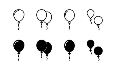 Web ve mobil uygulama için balon simgesi vektörü. Parti balonu işareti ve sembolü