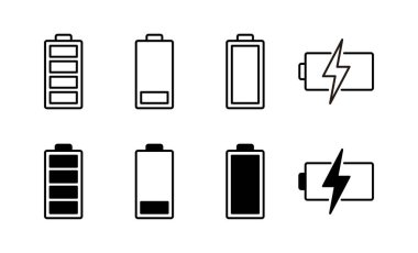 Battery icon vector for web and mobile app. battery charging sign and symbol. battery charge level