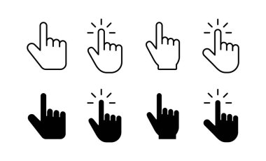 Hand cursor icon vector for web and mobile app. cursor sign and symbol. hand cursor icon clik